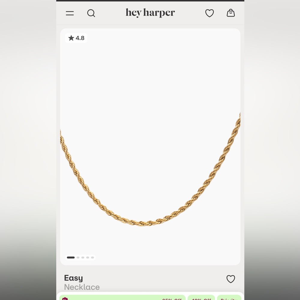Hey Harper Gold Easy Necklace